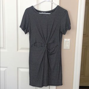 Black & White T-Shirt Dress with Cut Out